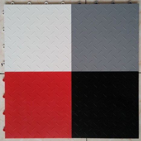 Brilliant-Rubber-Floor-Squares-White-Blue-Vented-Grid-Loc-Rubber-Garage-Floor-Tiles-Flooring