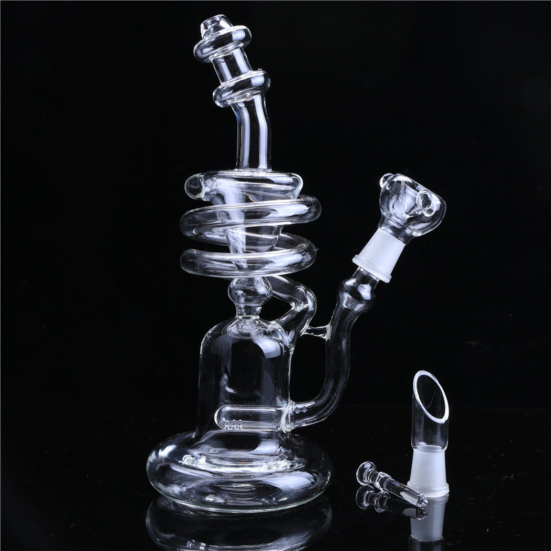 Mini Arm Tree Clean Glass Beaker Glass Water Pipe Recycler Smoking Pipe