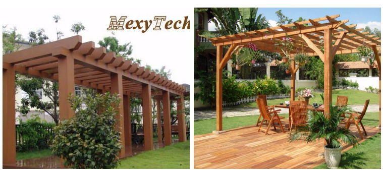 Outdoor Garden Customized Size WPC Wood Pergola Awning