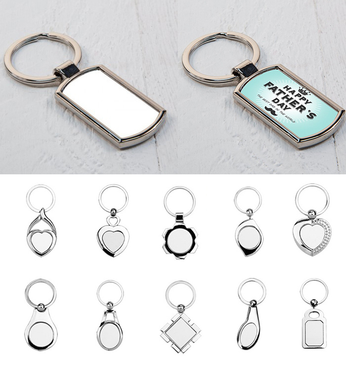 Sublimation Zinc Alloy Metal Blank Keychain