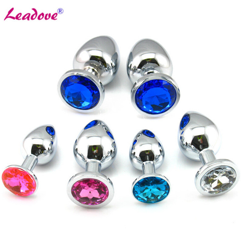 Hot Metal Heart Shape Anal Plug Crystal Jewelled Butt Plug Medium Size Erotic Anal Sex Toys for Women Men