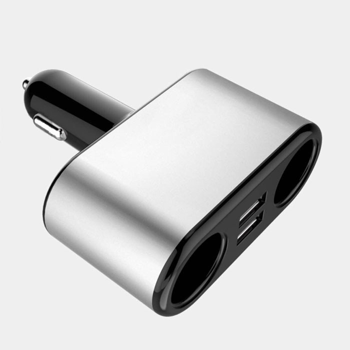Car Power Socket 3 Ways Car Cigarette Lighter Plug with 2 USB Car Charger Adapter