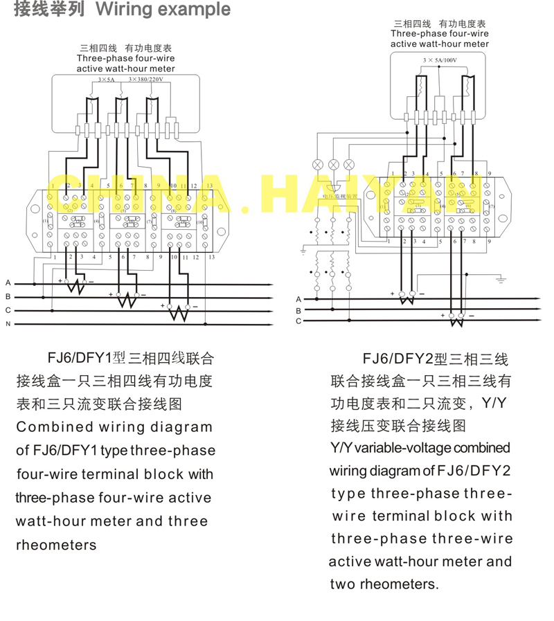 Three-Phase Four Wire Energy Measuring Terminal Block