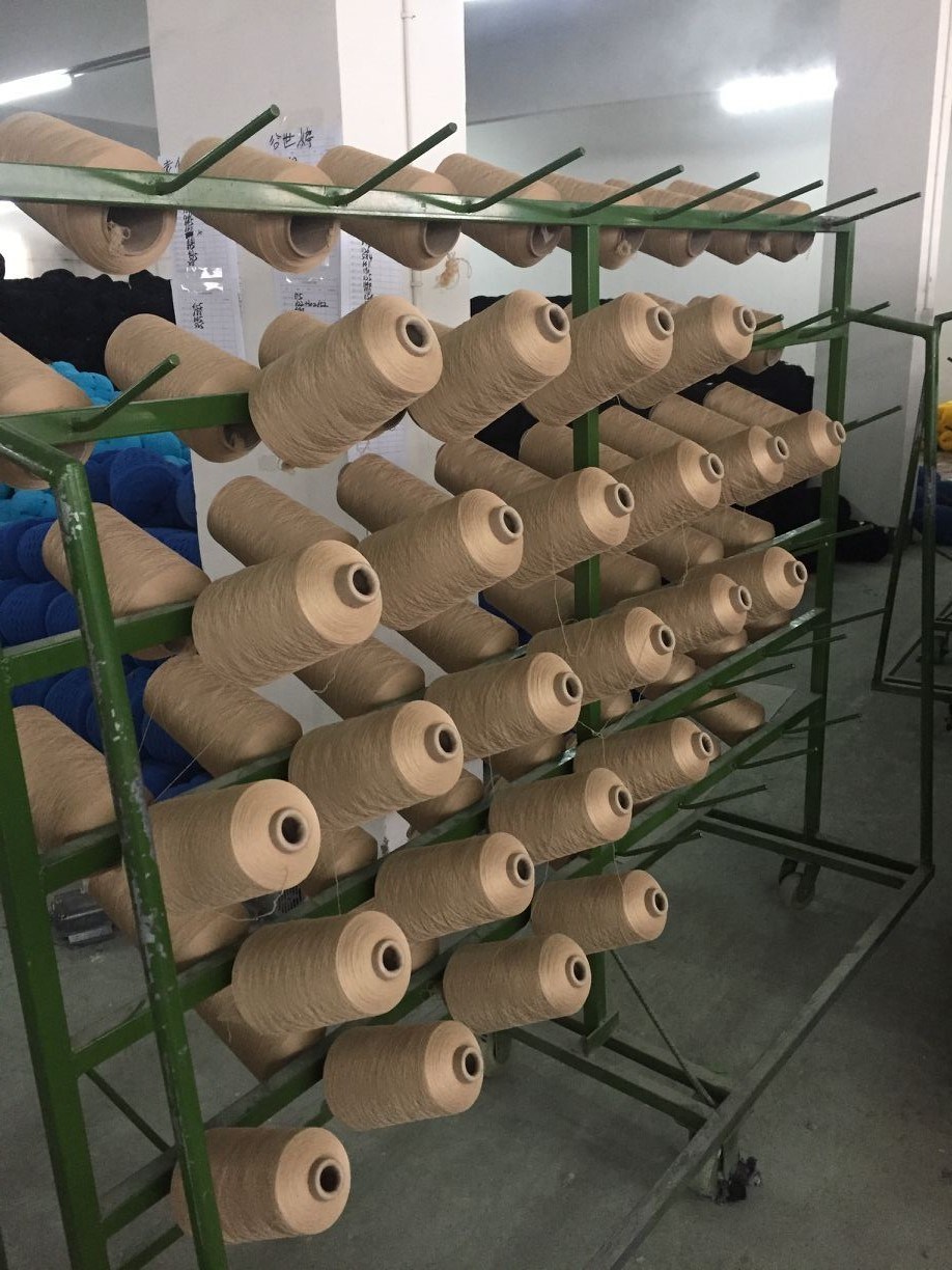 Machine Covered Colored Polyester Yarn Single Yarn Nylon Copy Yarn