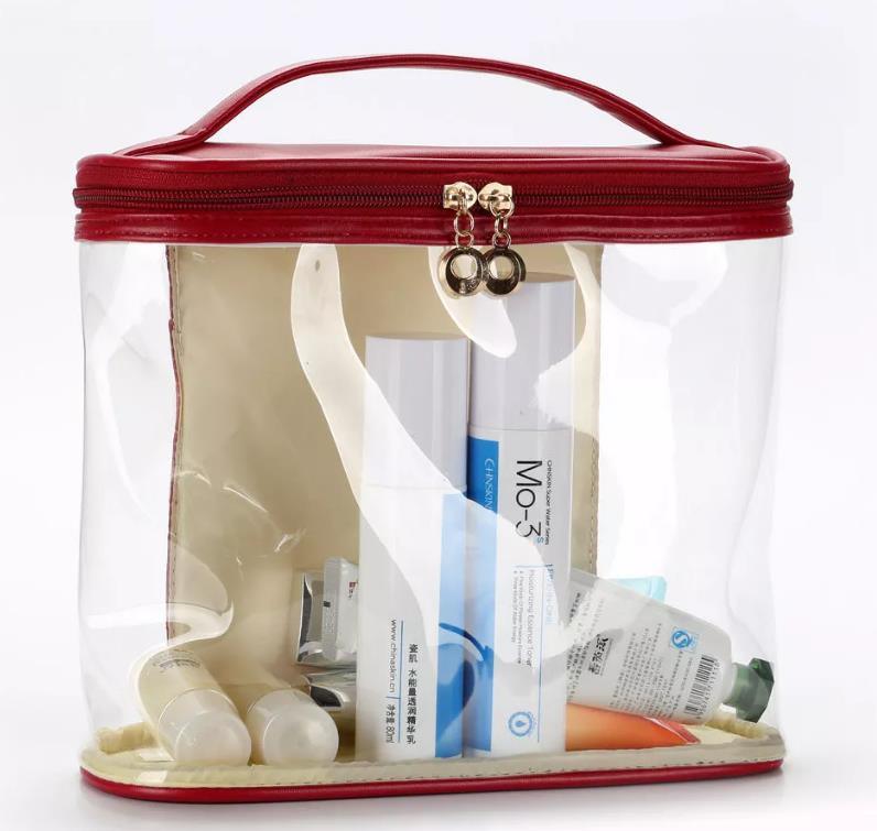 Wholesale Promotional Waterproof Clear PVC Leather Cosmetic Make up Bag