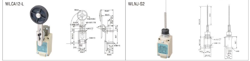 Wl Series Limit Switch, Micro Switch, Double Circle Type