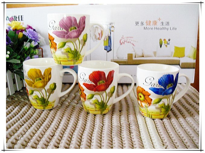 Sample China Flower Ceramic Mugs for Milk Cup