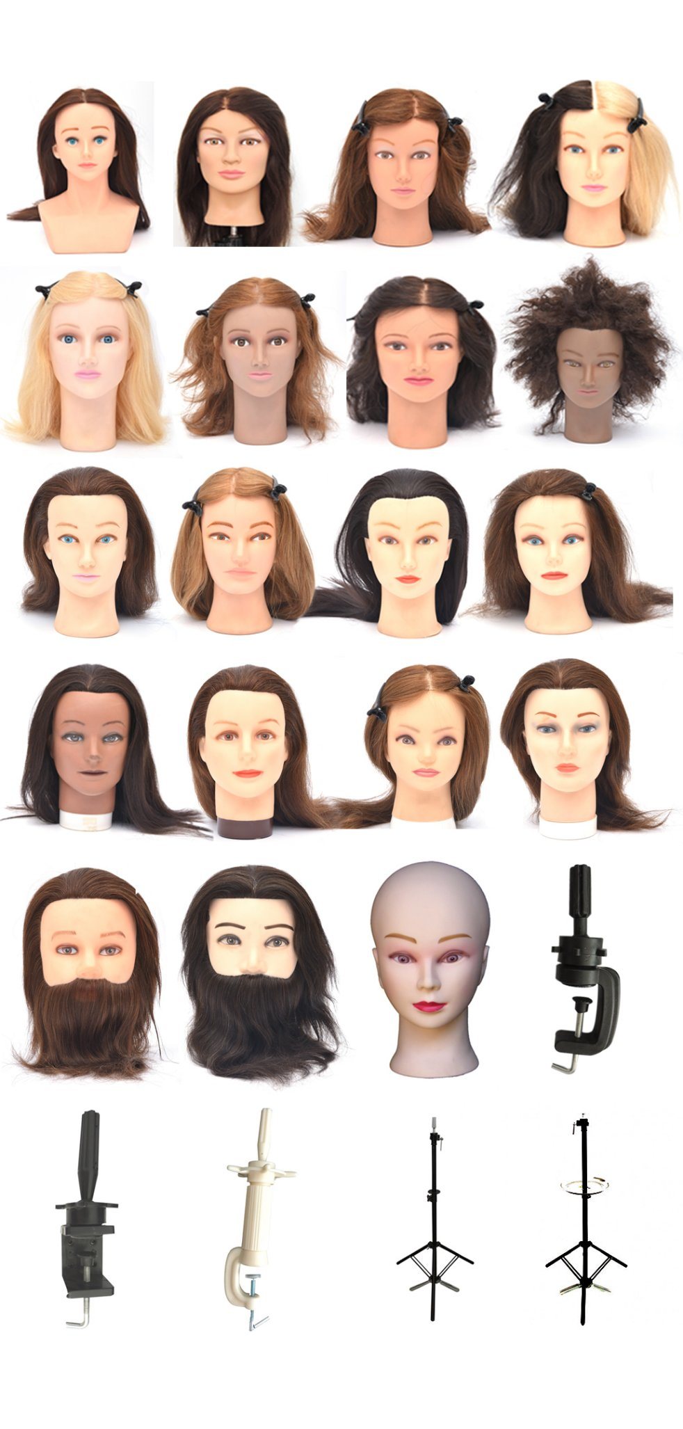 Wholesale 100% Natural Human Hair Training Mannequin Head for Hairdresser Practice