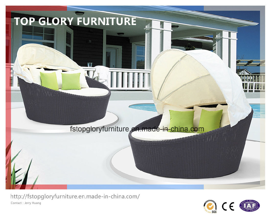 Outdoor Beach Pool Garden Furniture PE Rattan Sunbed Disassemble Daybed (TGLU-08)