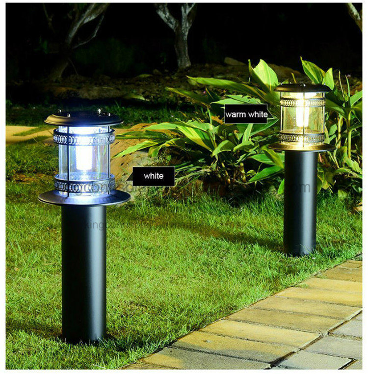 Kingconn Solar Security Power Light Pole LED Lawn Garden Lamp Lighting