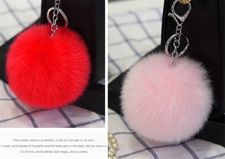 Faux Fur Ball Keyring/Multi Faux Fur POM POM Keychain