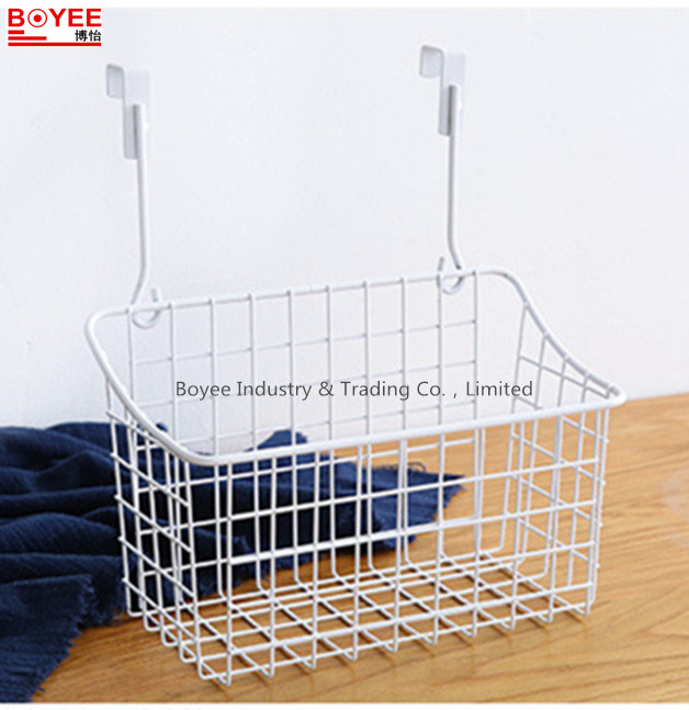 Home Door Hang Storage Metal Wire Rack Basket