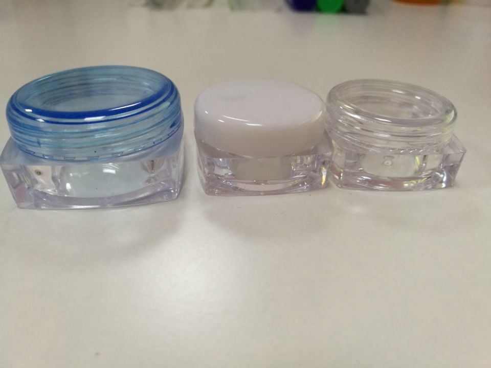 7ml Square Transparent Cosmetic Jar for Cream