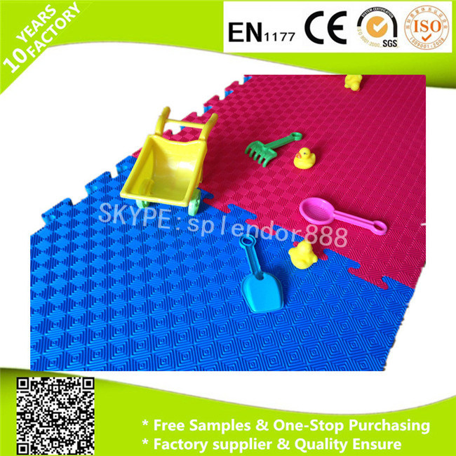 100*100*2.5 Cm Yellow and Blue Color Soft EVA Foam Interlock Eco-Friendly Flooring Mat