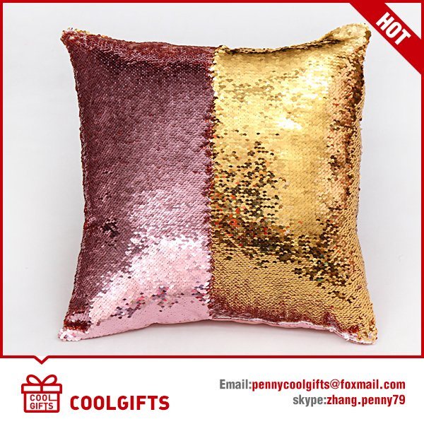 2017 Hot Sell Embroidered Sequin Pillowcase, Color Changing Sofa Pillow