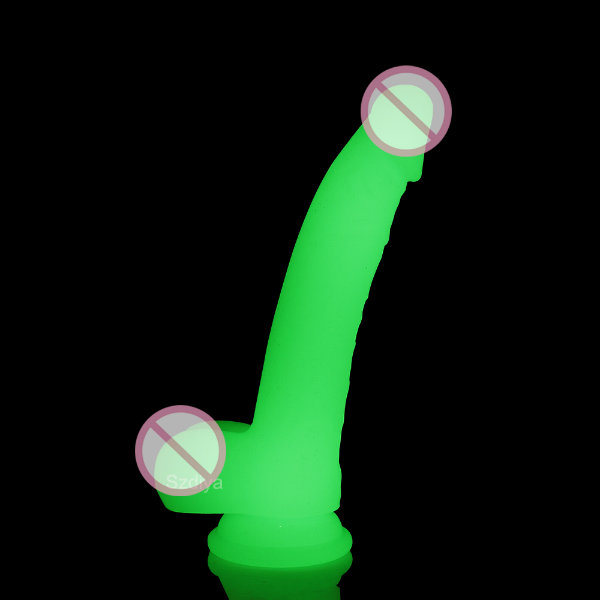 Fucking Adult Sex Products Glow in Dark Big Dick Sex Toys for Woman (DYAST375A-G)