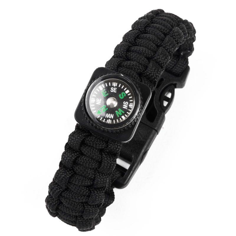 Outdoor Compass Whistle Paracord with Fire Starter Survival Bracelet