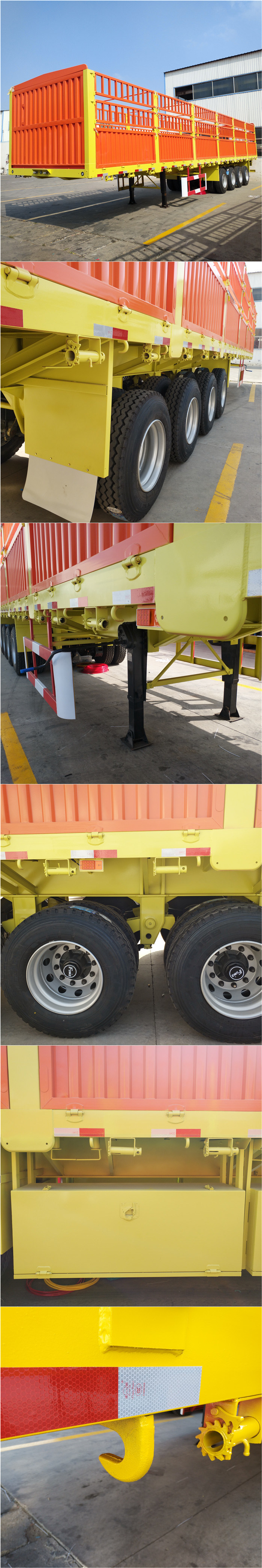 New Design China Made 3 Axle Stake/Fence Semi Trailer Truck Bulk Cargo/Container Transport