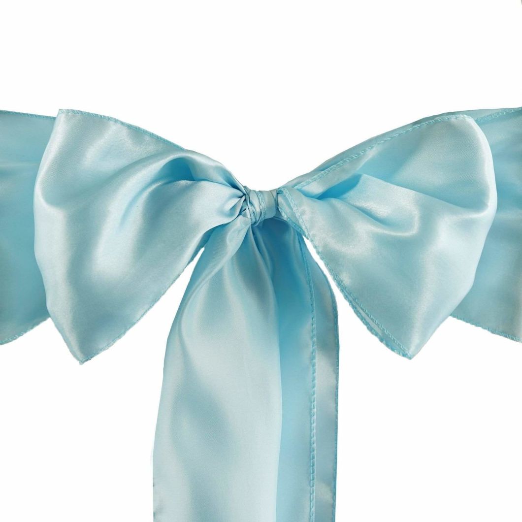 Turquoise Satin Chair Sashes Tie Bows Catering Wedding Party Decorations