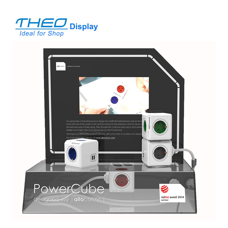 Acrylic Counter Display for Power Cube with LCD