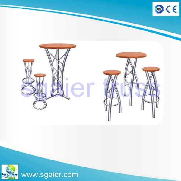 Solid Wood Bar Table and Aluminum Structure Bar Chair with Cheap Price