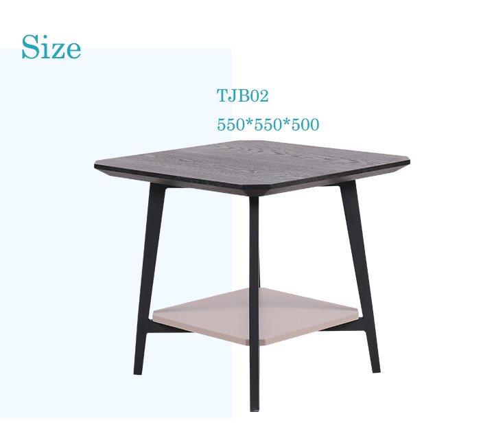 Stainless Steel Base +Walnut Veneer Tea Table