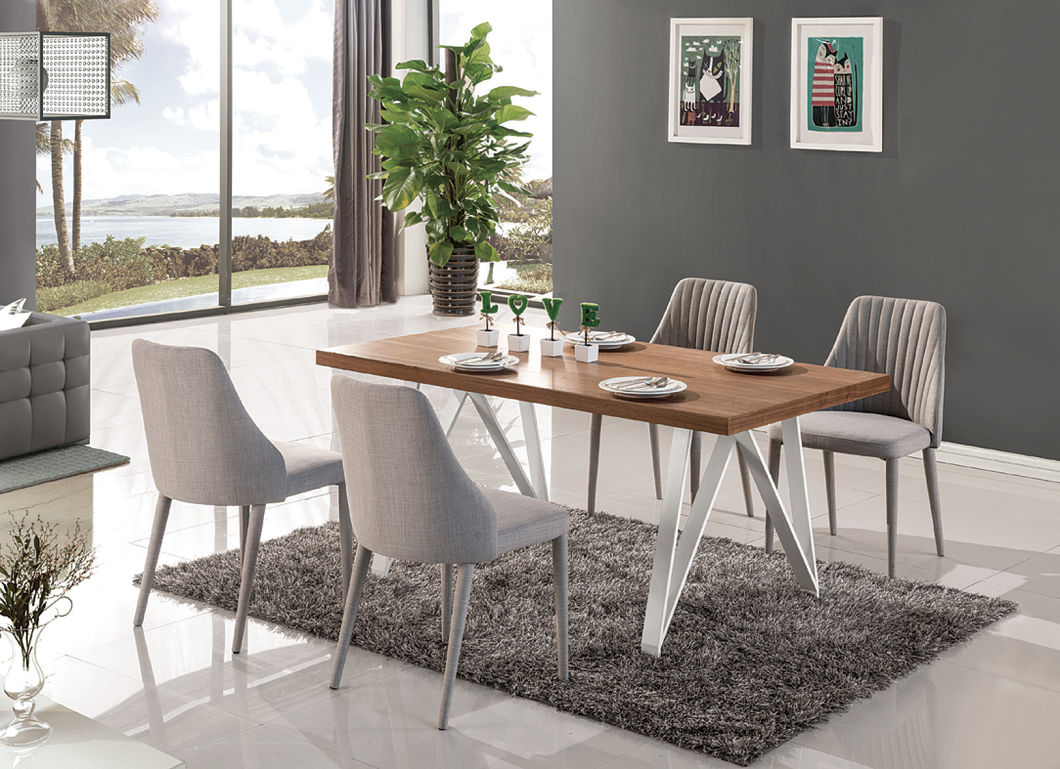 Home Metal Table Set Leisure Hotel Wood Dining Room Furniture