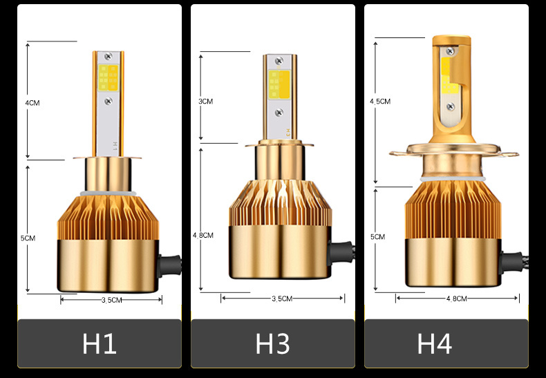 High Power LED Headlight Bulb H4 Dual Color 3000K 6000K Super Bright 4X6 LED Headlight