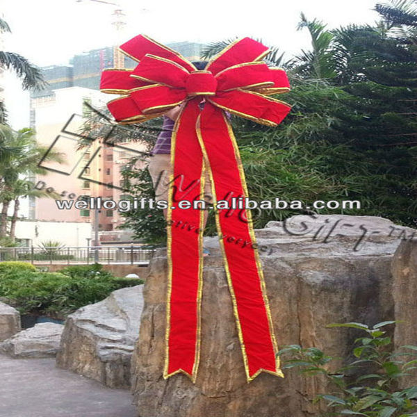 Red Velvet Gaint Outdoor Decoration Bow for Christmas