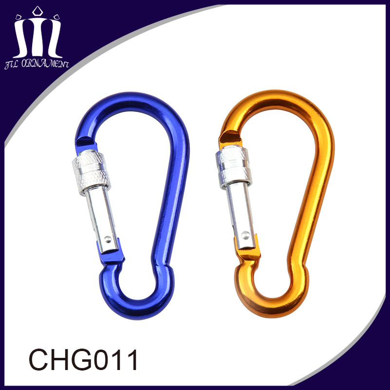 Colorful Aluminum Mountain Climbing Screw Lock Carabiner Hook