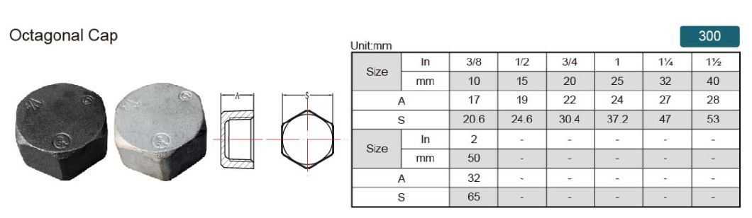 Malleable Iron Pipe Fittings Cap