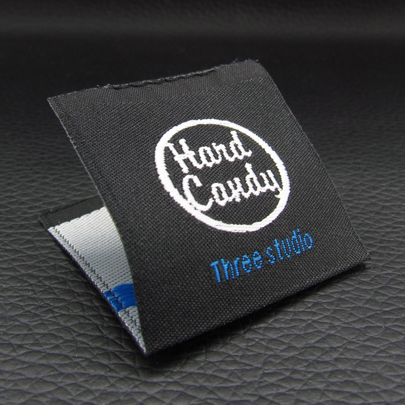 Custom Black End Folded Woven Clothing Labels