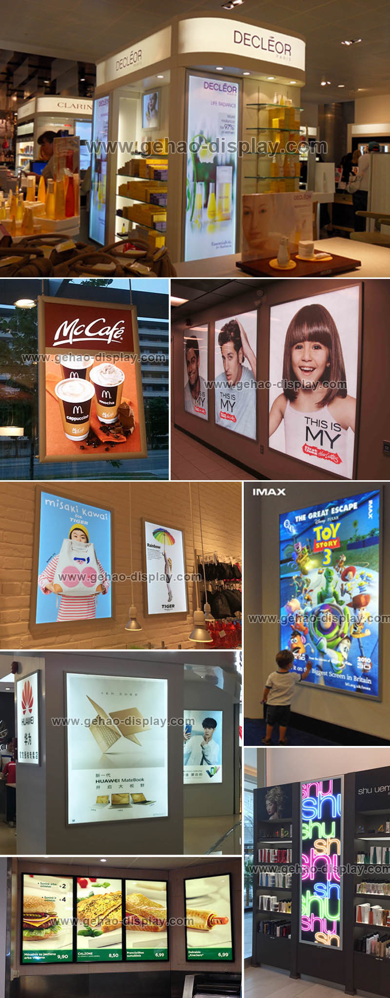 Fast Food Restaurant LED Slim Advertising Picture Light Box