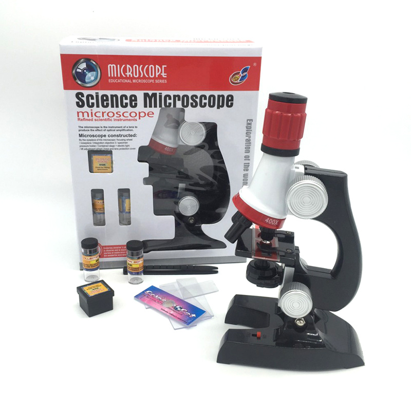 1200X-400X-100X Children's Microscope Set Scientific Experimental Teaching Aids Kids Toy Gift
