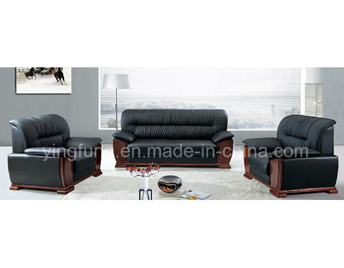 Bset Selling PU Leather Office Sofa with Wooden Base (SF-638)