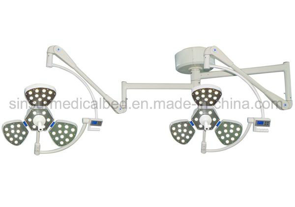 Hospital Equipment Luminance Adjustable LED Double-Head Ceiling Surgical Operating Light