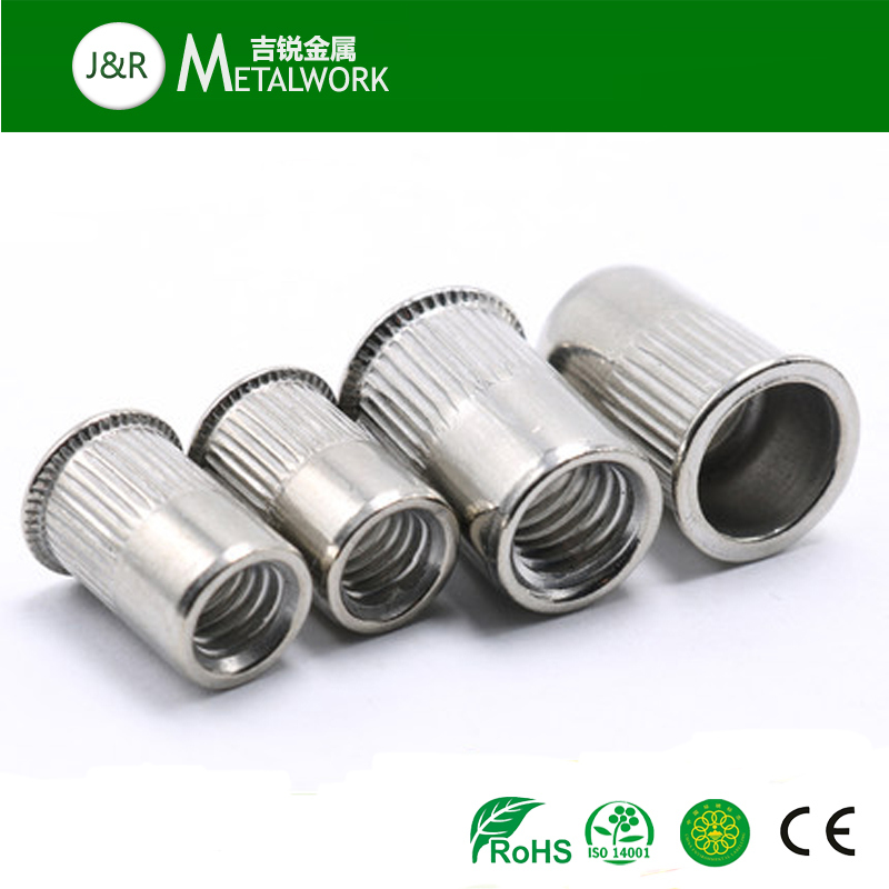 A2 A4 Ss304 Ss316 Stainless Steel Knurled Flat Head / Countersunk Head / Hex Head Rivet Nut