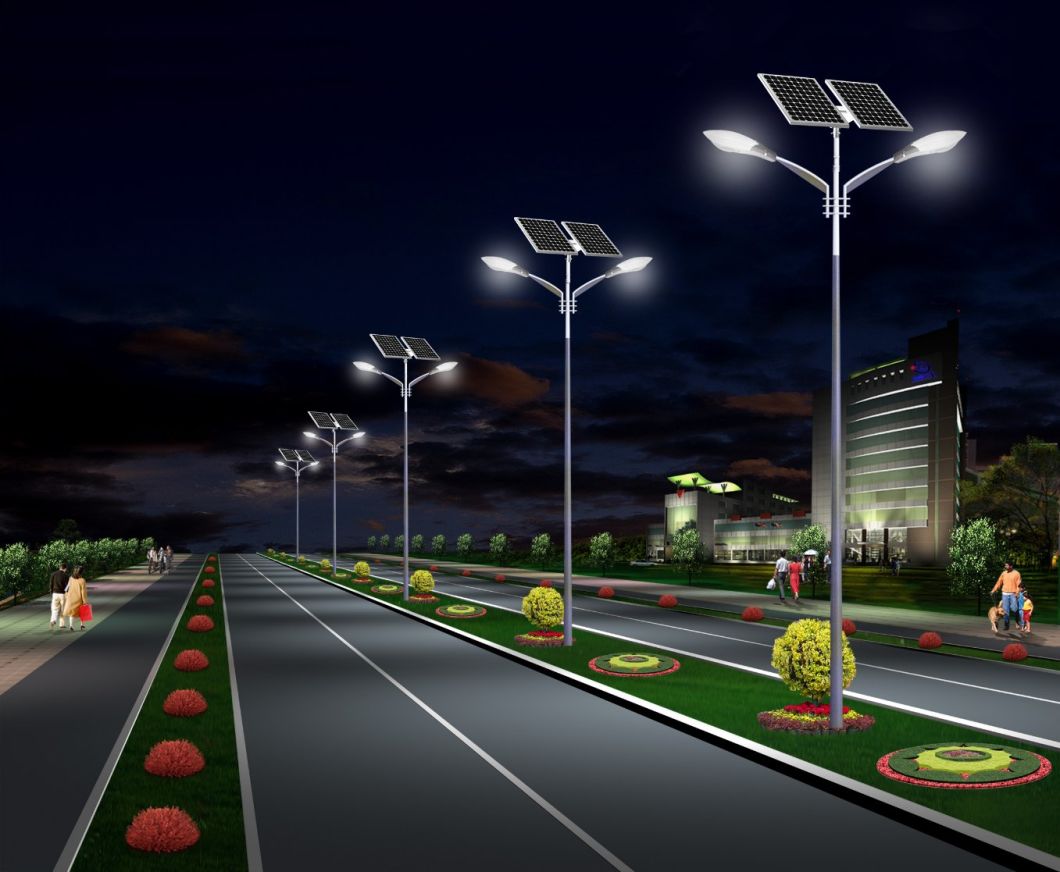 Double Arms Solar Street LED Lighting with Ce Certificate IP65