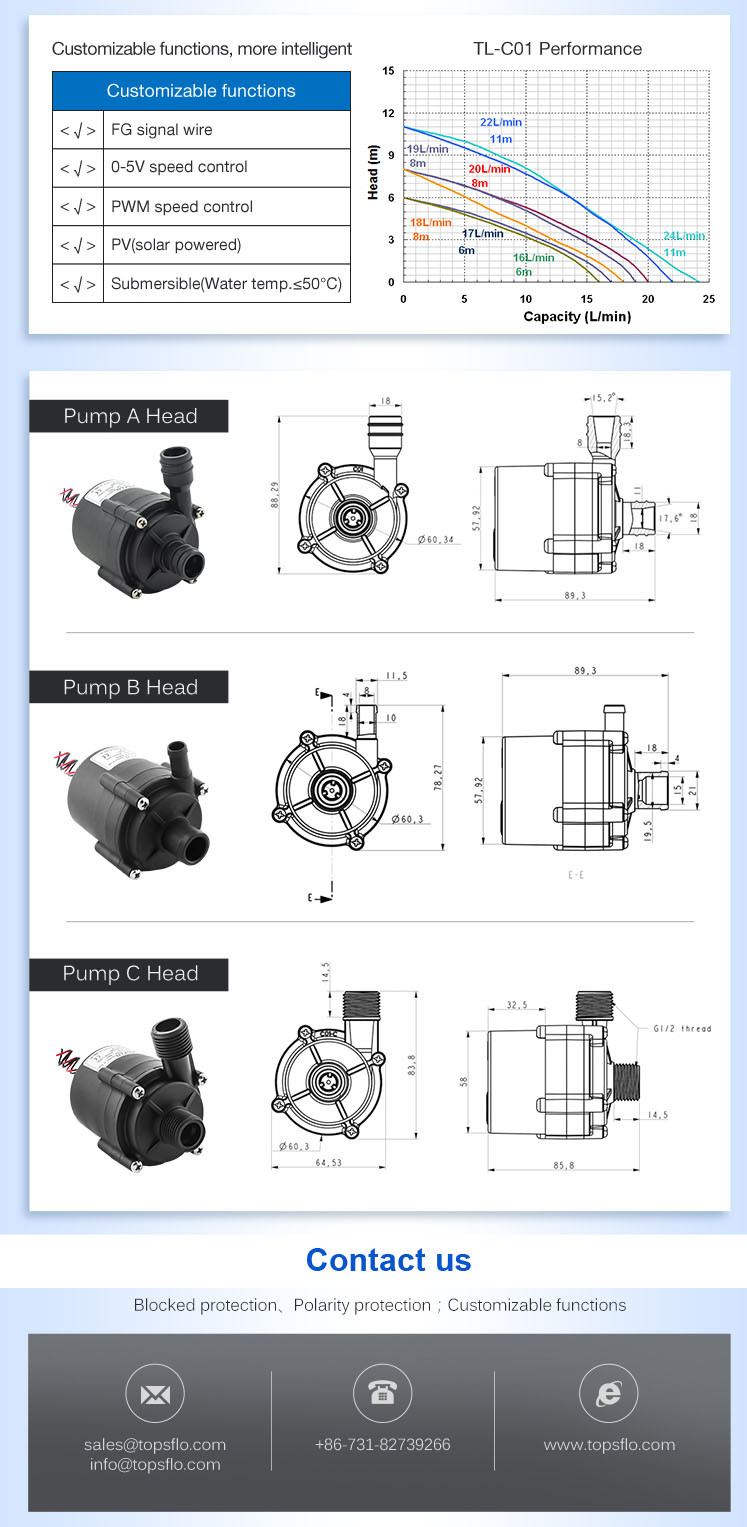 OEM Customized High Pressure Shower Pump 12V or 24V Mini DC Water Pump for Water Heater