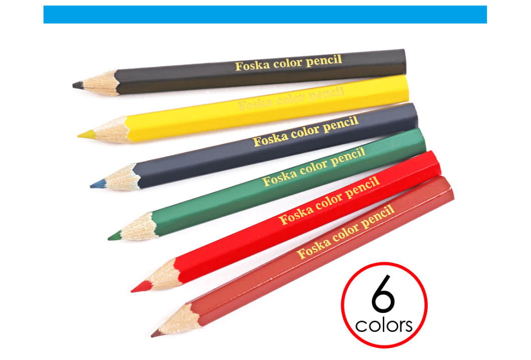 Foska 6 Colors Wooden Hexagonal Color Pencil
