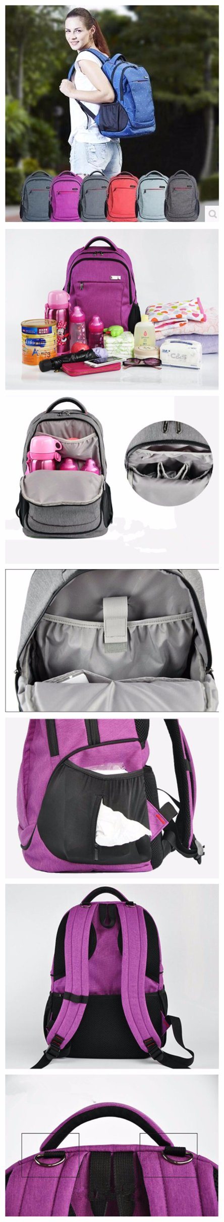 Large Capacity Travel Multi-Function Mummy Backpack Diaper Bag