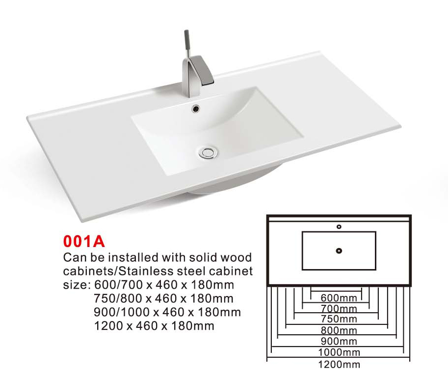 Cabinet Basin (No. 001A) Rectangular Ceramic Sink Bathroom Sanitaryware