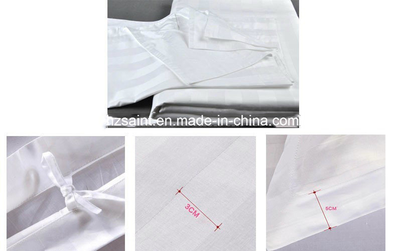Luxury Hotel Pure Cotton Fabric Stripe Style Bedding Sheet Sets
