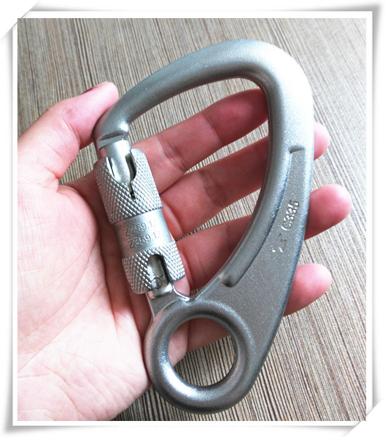 45kn Carbon Steel Climbing Double Lock Carabiner