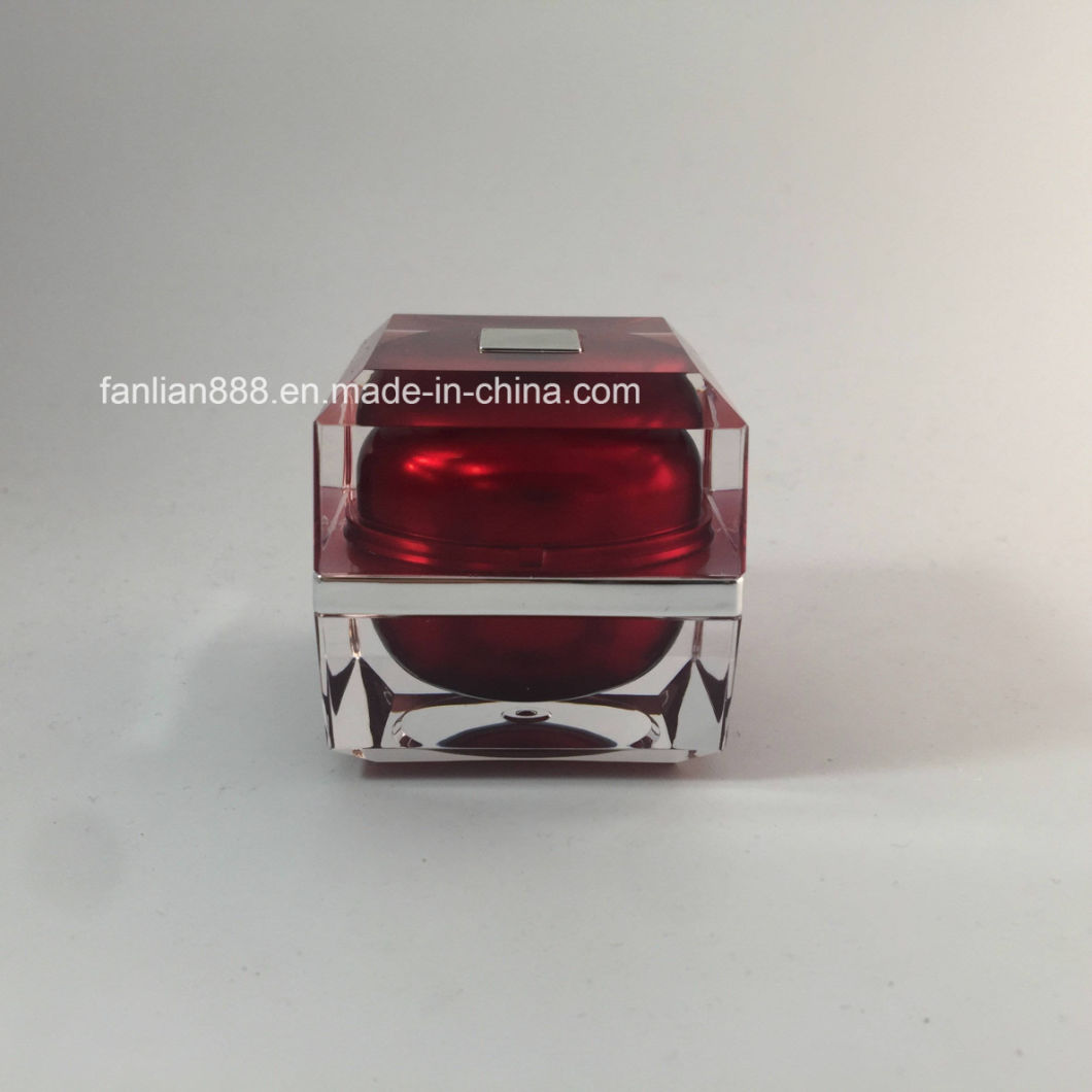 Acrylic Square Diamond Crystal Cream Jars for Cosmetic Packaging