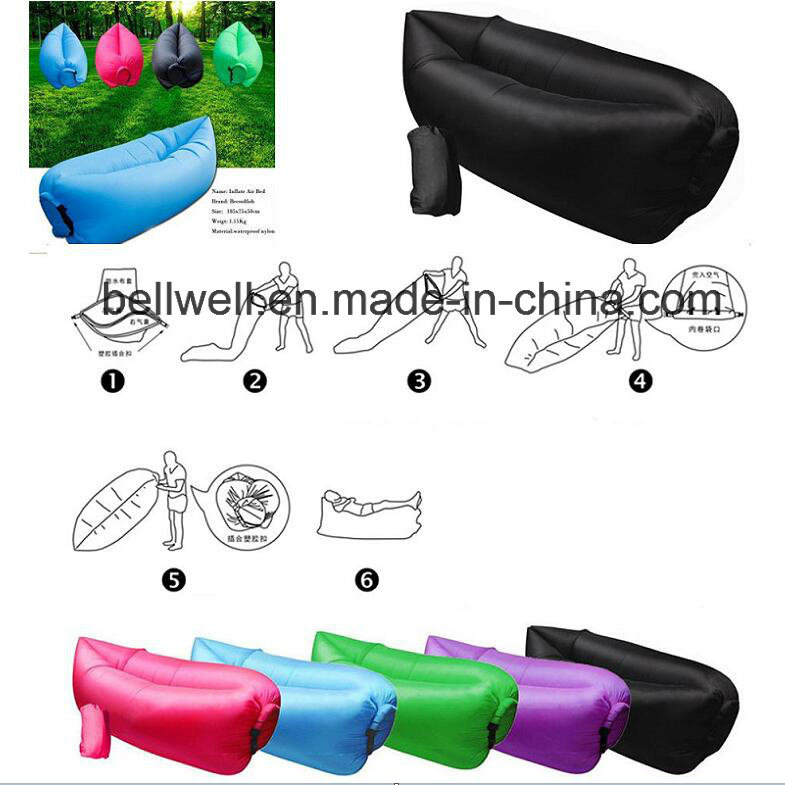 Inflatable Portable Outdoor or Indoor Lazy Bed for Camping, Beach