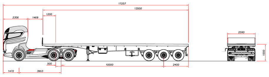 4 Axles Air Suspension Flatbed Trailer for Australia