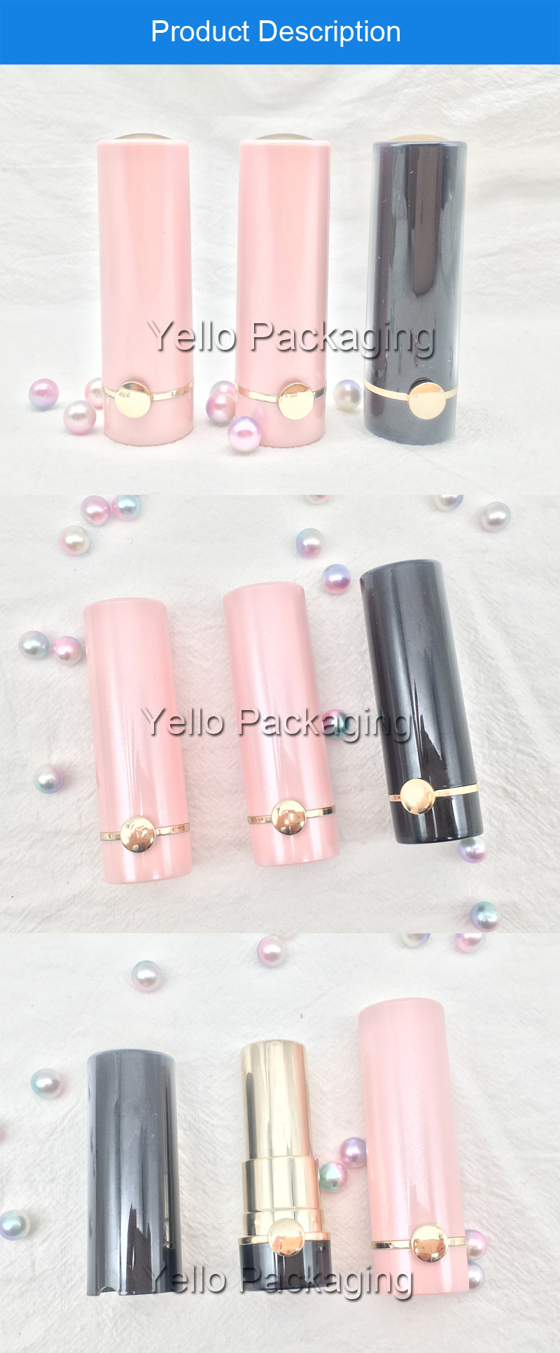 Wholesale Custom Pretty Cosmetic Packaging Fancy Lipstick Tubes