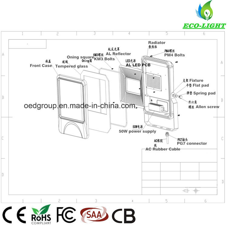 Newest Design IP66 Waterproof Outdoor 100W Epistar 3030SMD LED Flood Light with 3-5 Years Warranty