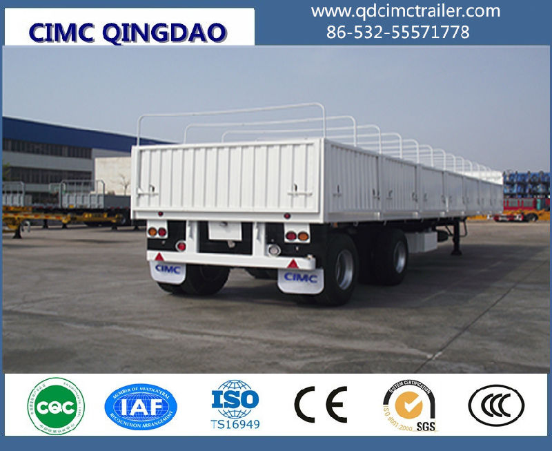 Cimc Cargo Semi-Trailer with Double-Axle / Tri-Axles Truck Chassis